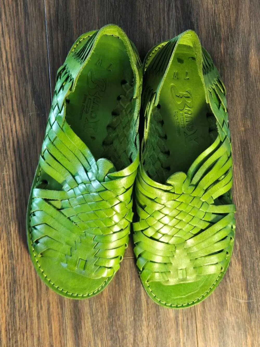 BRAND X (Made in Mexico) Women's Genuine Leather Woven Huarache Sandals NWOT/7W